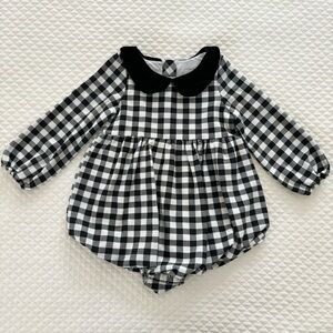 SweetHoney Black and White Checkered Romper
